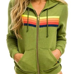 Green Aviator Nation 5 Stripe Hoodie - Excellent condition! 💚